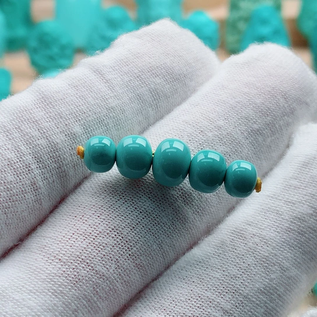 绿松石未镶嵌五连珠