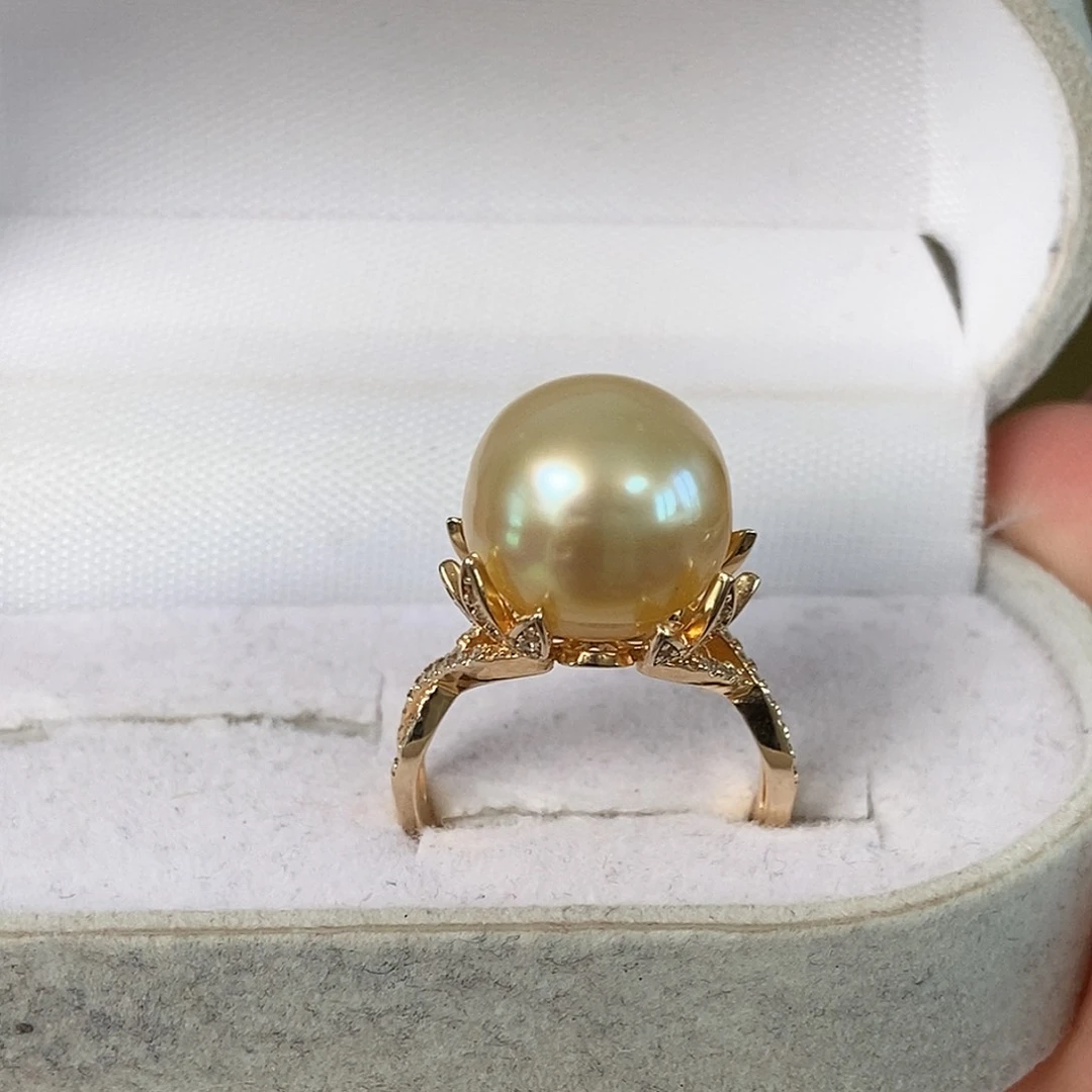 海水珍珠戒圈银S925镶嵌