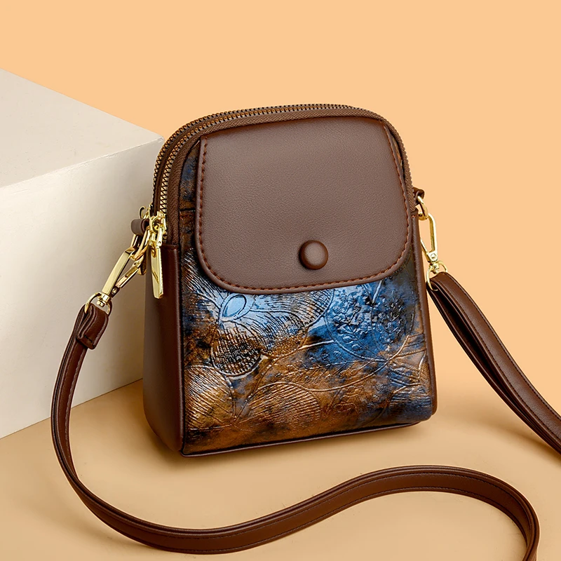 轻奢新款满堂彩花开富贵手机包时尚国风百搭女士单肩斜挎包9020-A