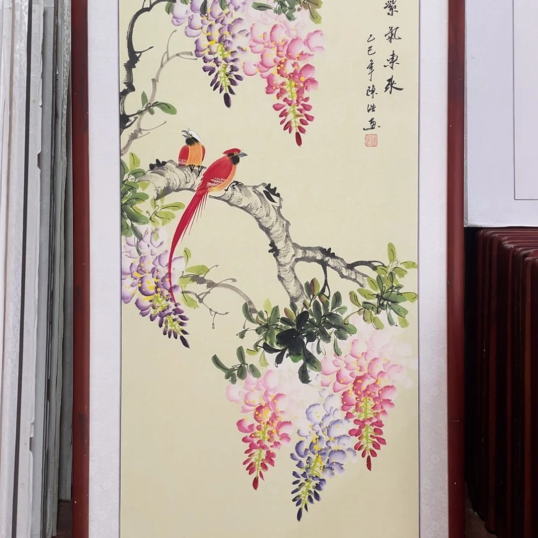 国画带框尺寸63*123厘米