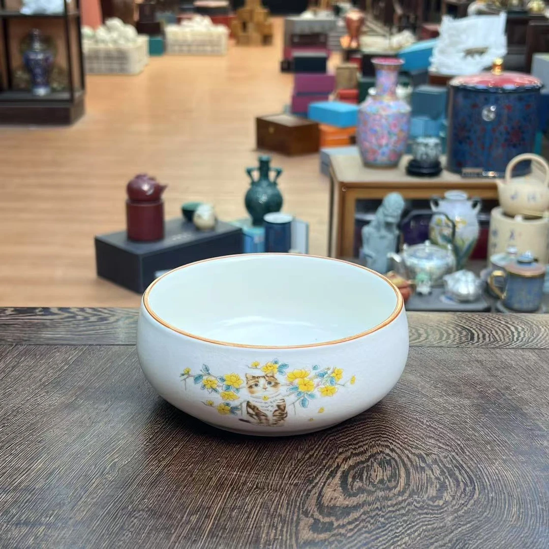 【闪购商品】猫咪茶洗茶渣缸