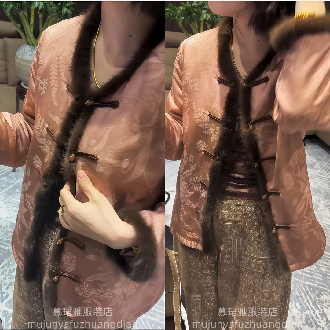 复古国风显瘦设计感毛毛拼接外套秋季新款百搭休闲时尚长袖上衣