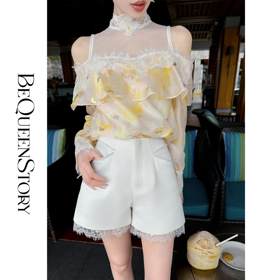 韩韩IU【岁月留声】2025新品时尚欧若风精致修身遮胯A字短裤女