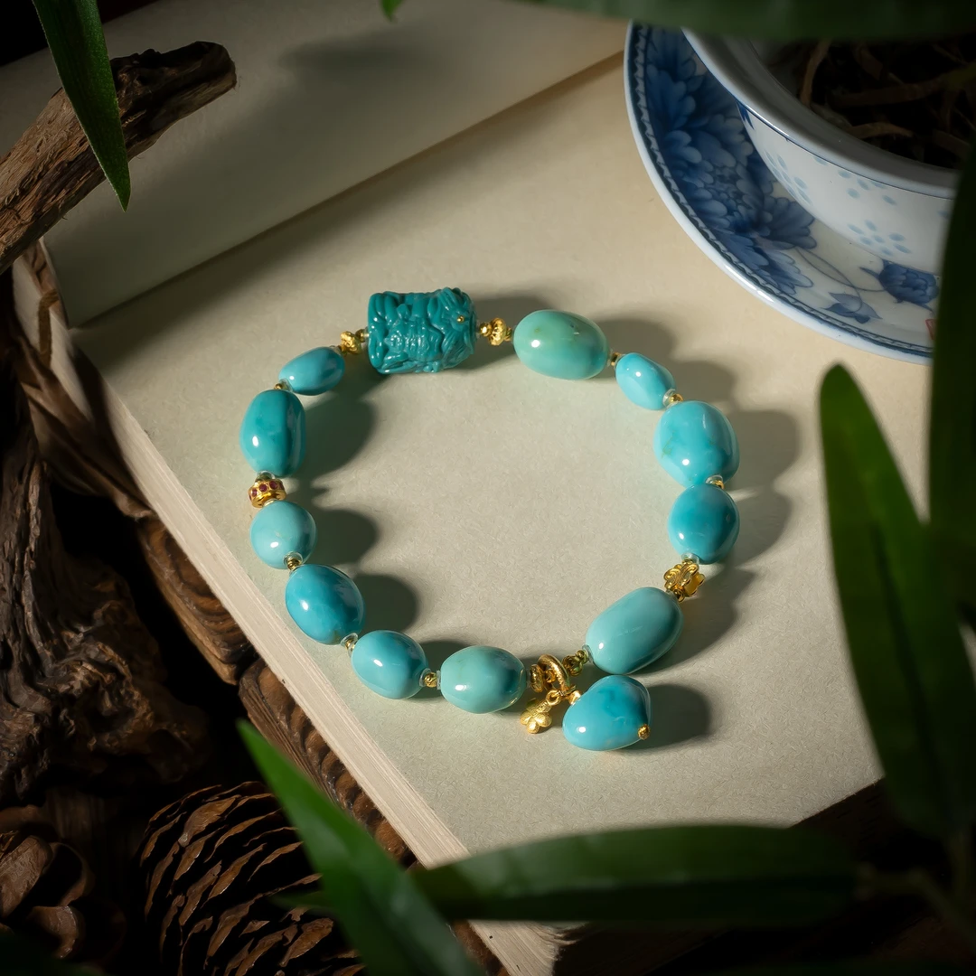 【世间臻宝】18K绿松糖豆DIY手串/Q1345/多样性发一件/1