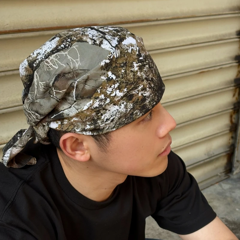 树枝丛林迷彩方巾多功能配饰男女嘻哈运动休闲百搭复古印花头巾