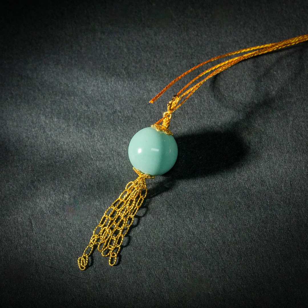 【世间臻宝】18K绿松石圆珠吊坠/Q1181/11mm/多样性发一件/15