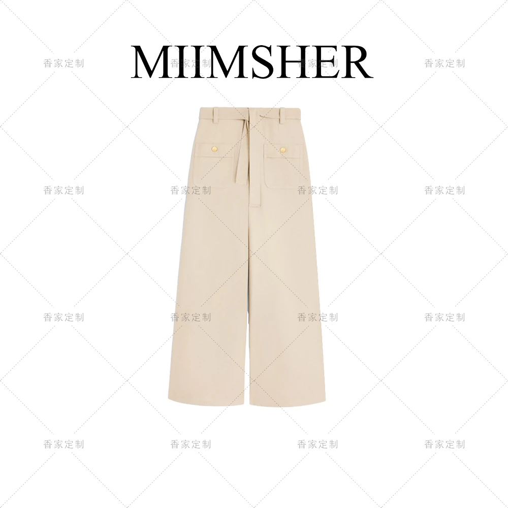 塞林工装阔腿裤24秋通勤休闲裤腰带休闲时尚百搭MS245051