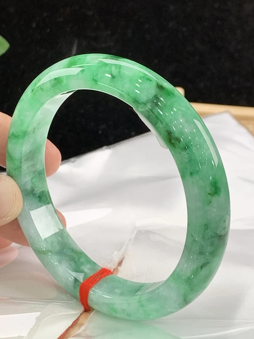 天然缅甸翡翠A货手镯59正圈0103