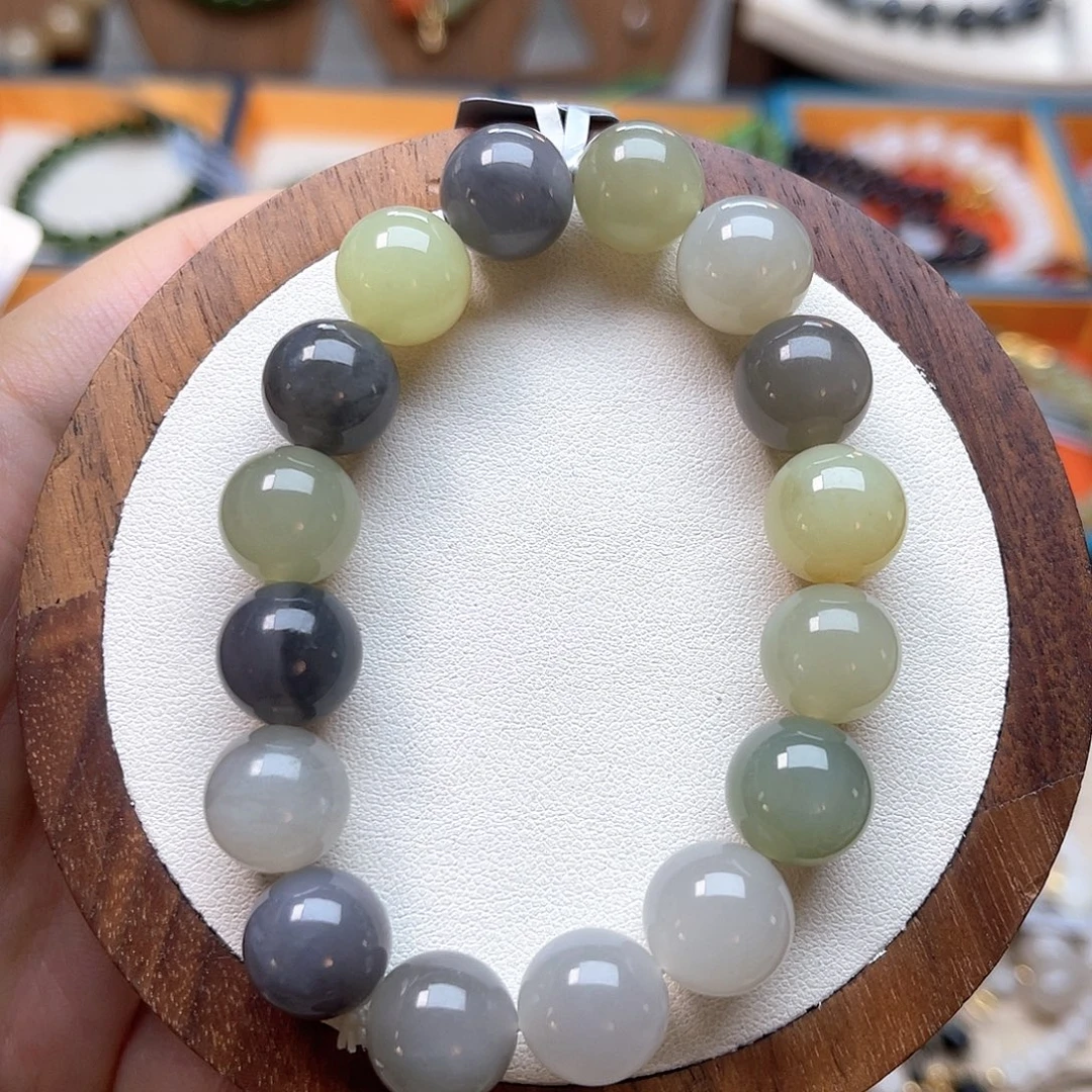 和田玉未镶嵌手串A41卡12