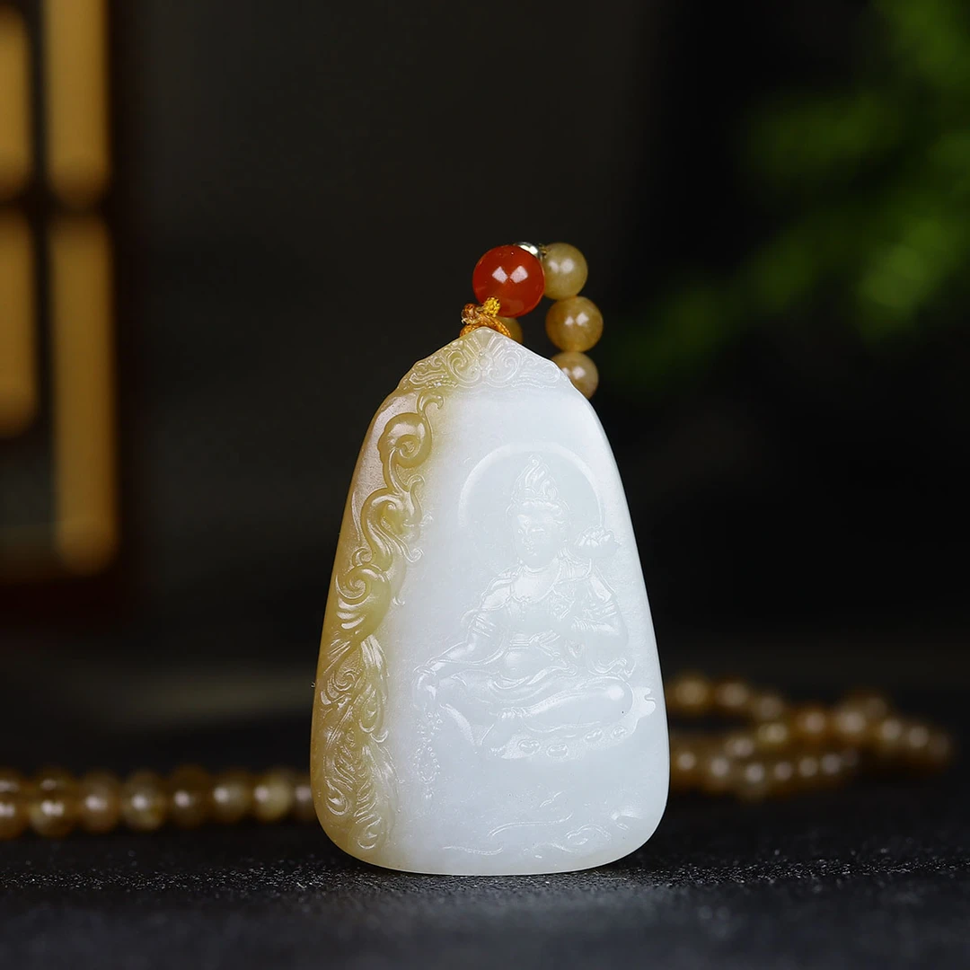 120215和田玉糖玉观音牌