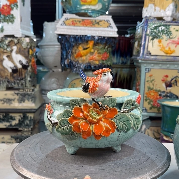 红陶无*涯岭南石湾花盆