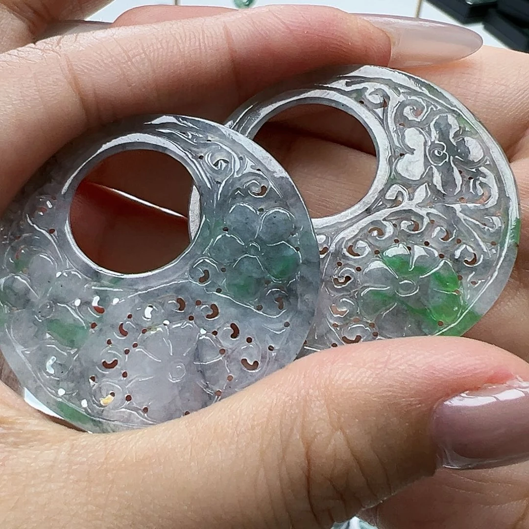 未镶嵌翡翠耳饰小*迷天然缅甸A货翡翠