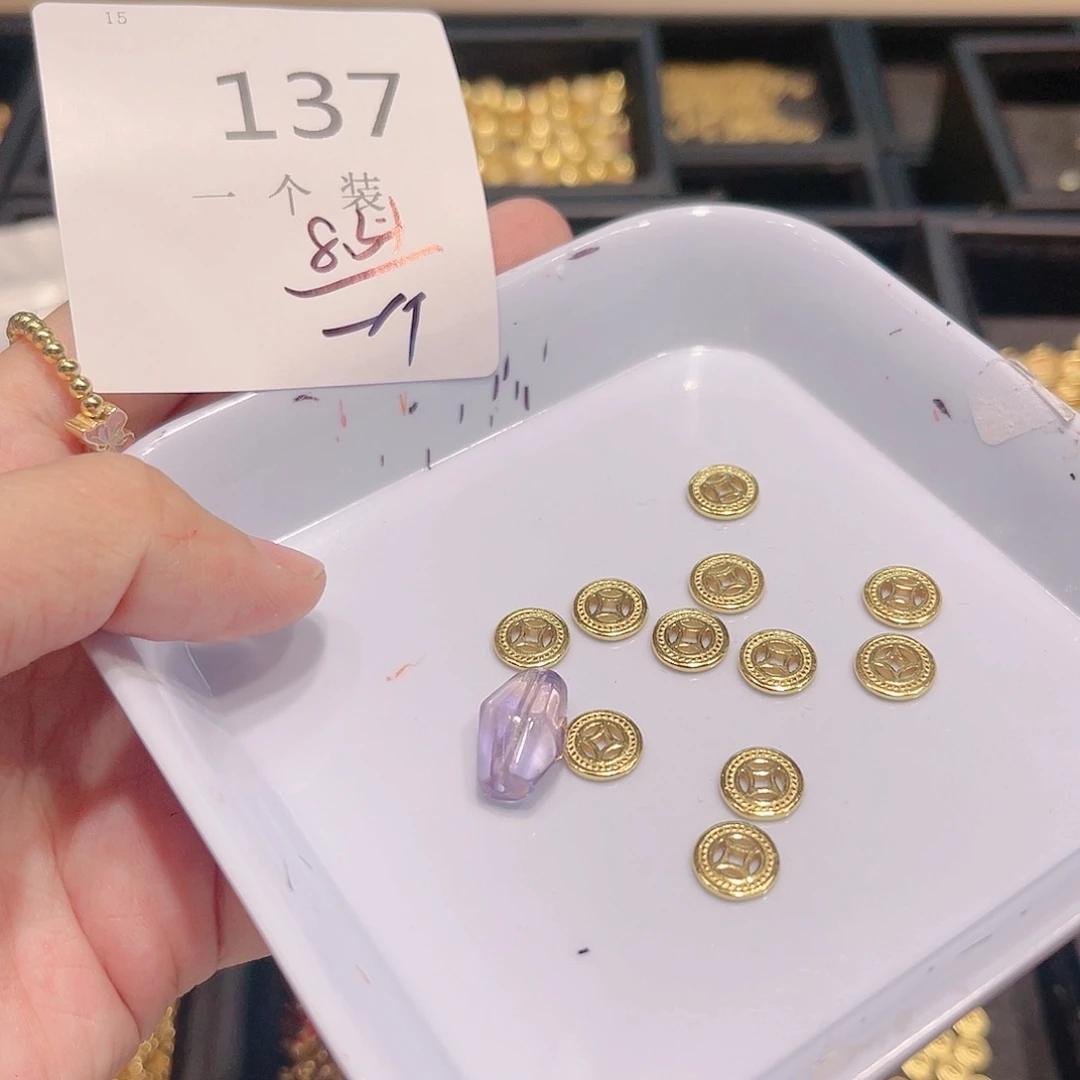 紫晶珠宝半成品银S925镀金镶嵌137