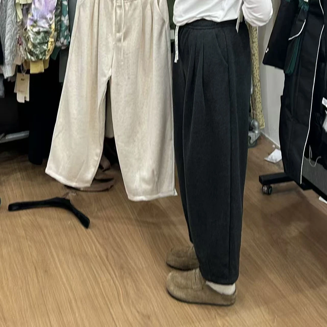 晶咕【萝卜裤！】韩系全松紧高腰抽绳显瘦萝卜休闲裤