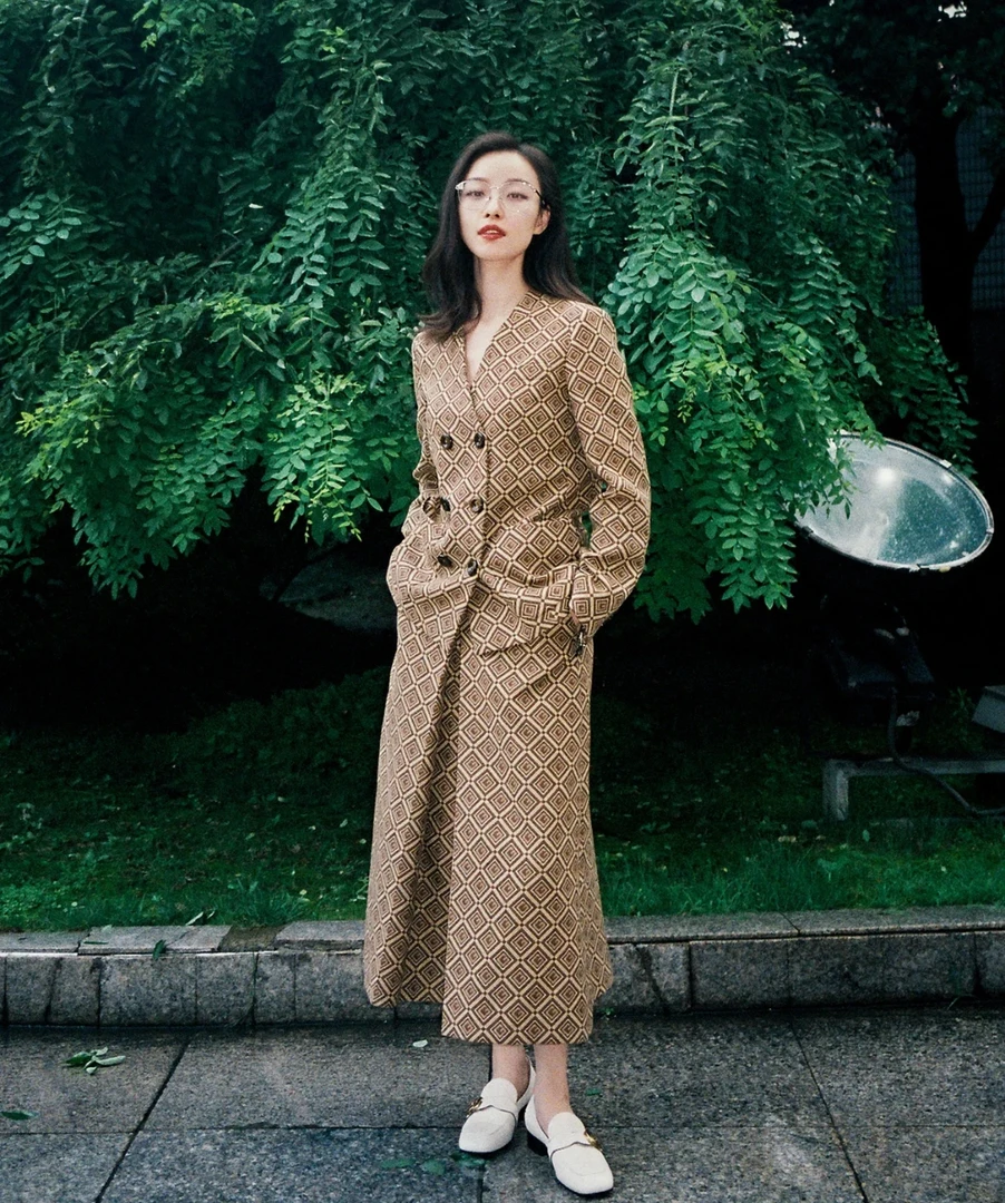 全新未使用 GUCCI/古驰  ee零零二 棉 双排扣西装外套 38码 吊牌