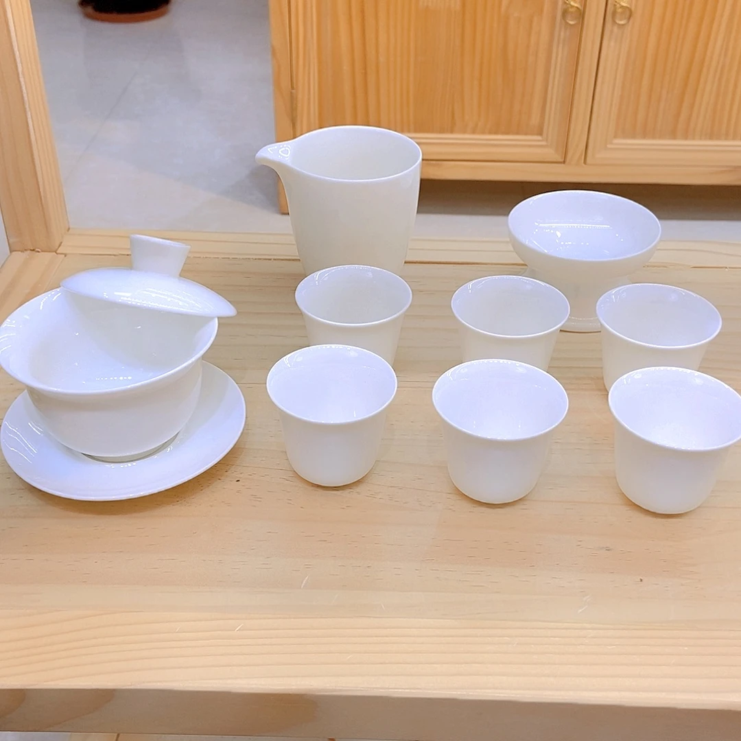 羊脂玉瓷茶具套装