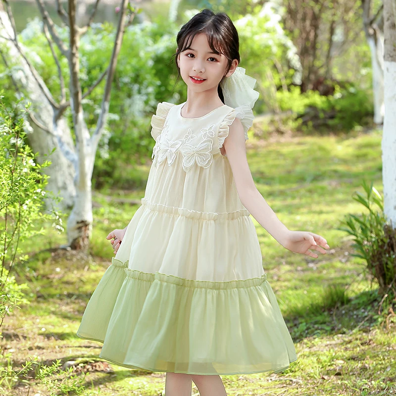 女童连衣裙夏装2025新款洋气儿童飞袖超仙公主裙女孩网红夏季裙子
