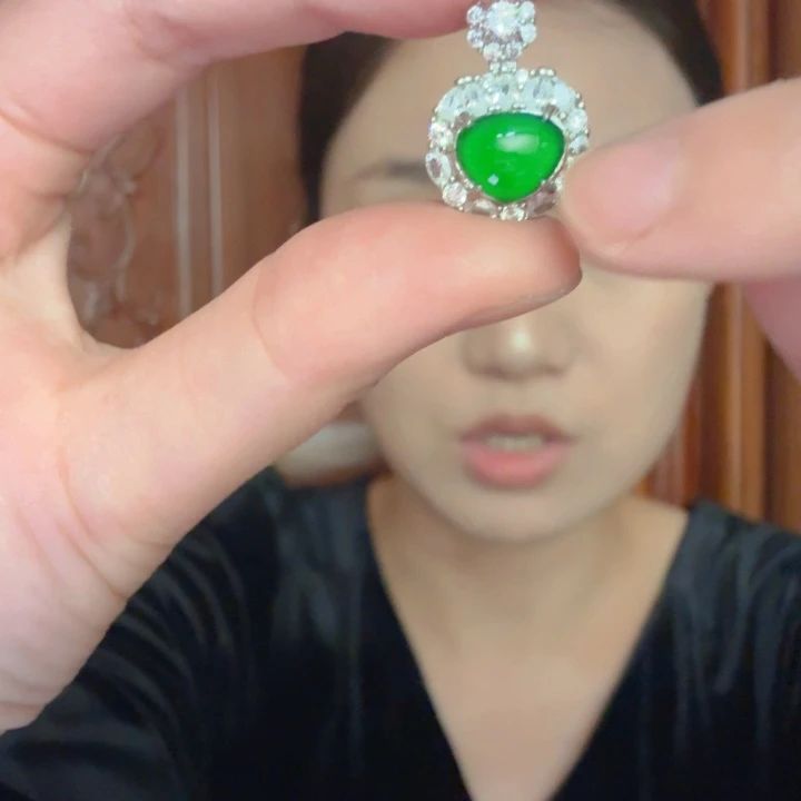 翡翠银S925镶嵌吊坠(不含链)吊坠