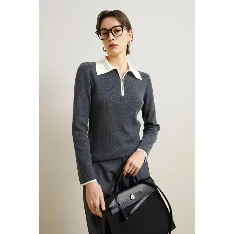 25年（之H）新款休闲半拉链POLO领套头针织衫ZZ001(24LW7025)【462】