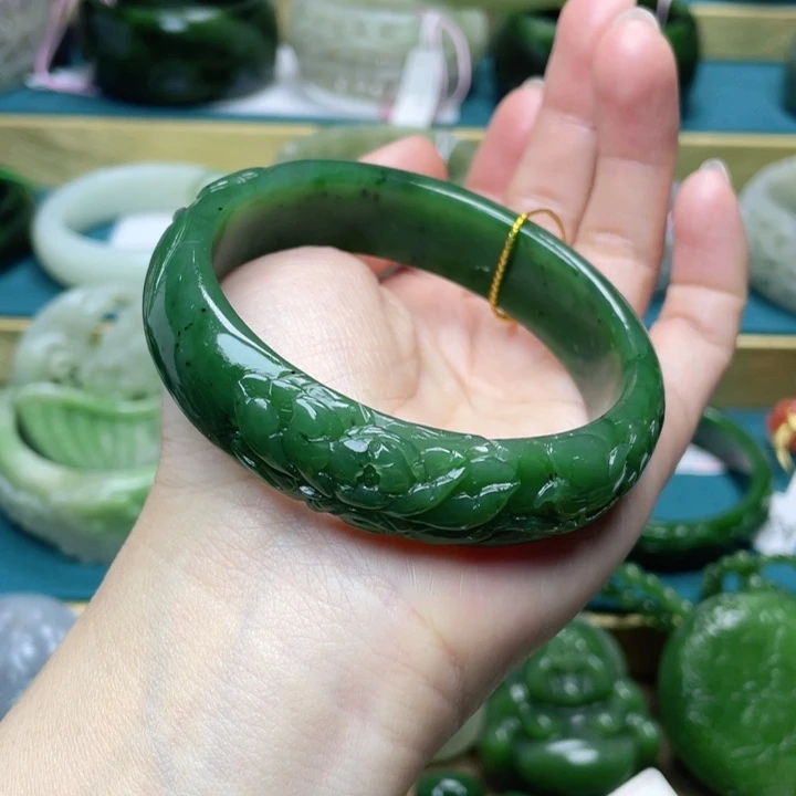 和田玉手镯60+圈口 编号14未镶嵌