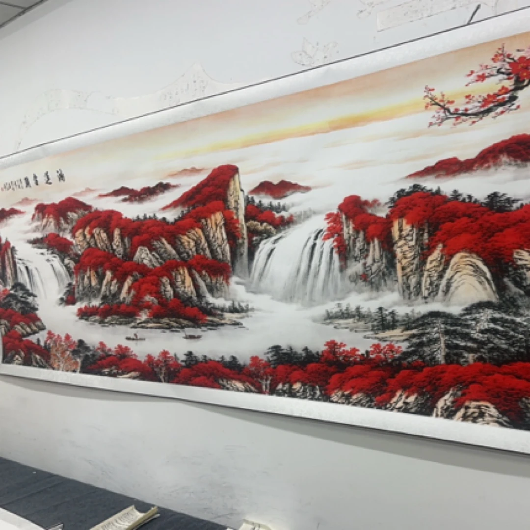 2.6米✖️80梅花鸿运当头卷轴挂画