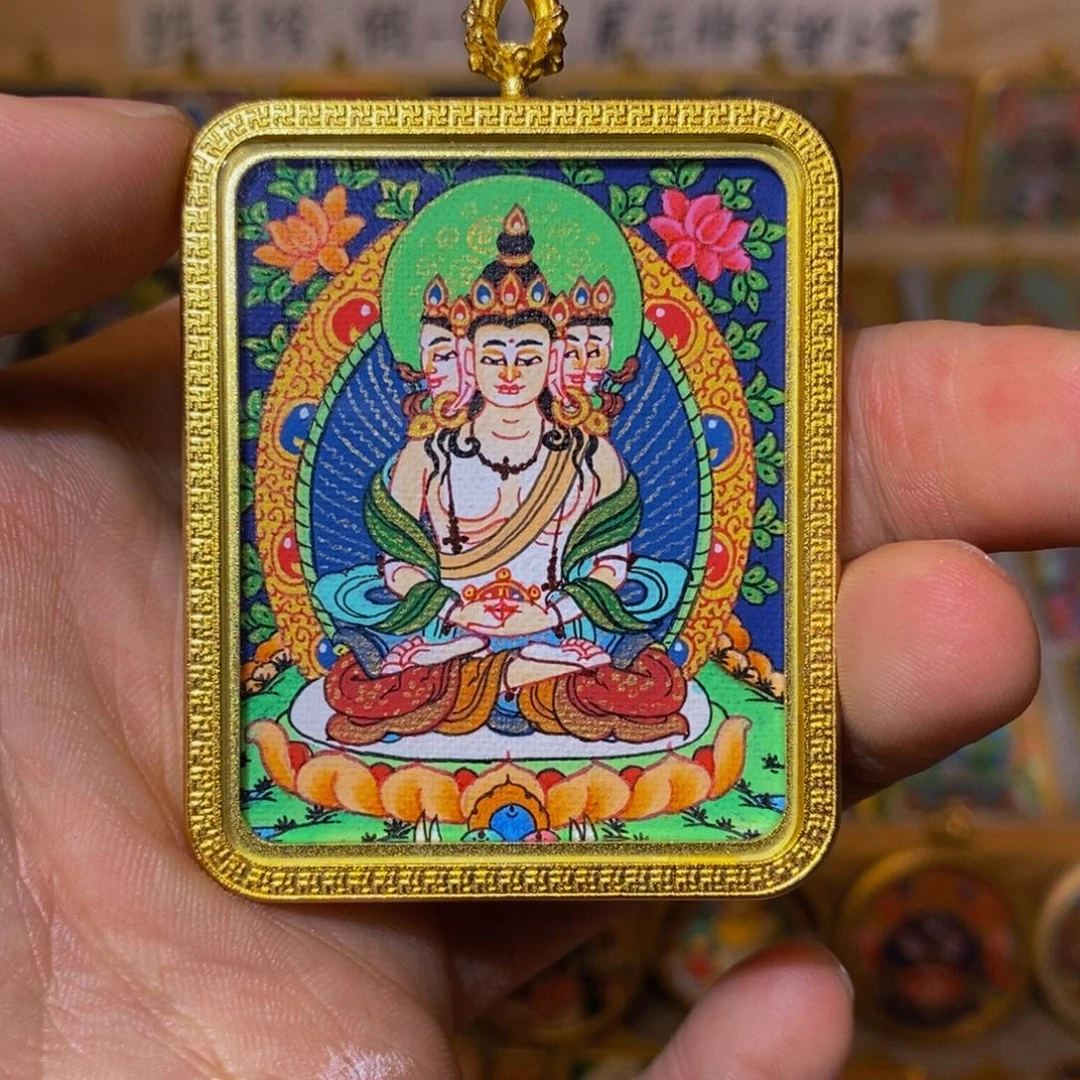 吊坠大日如来纯手绘唐卡