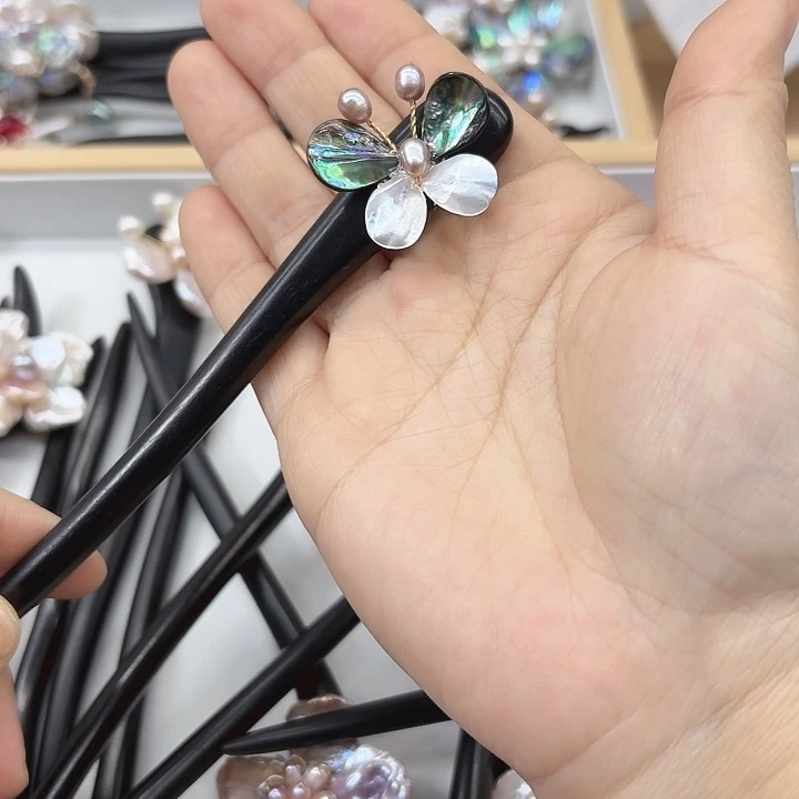 淡水珍珠发饰未镶嵌