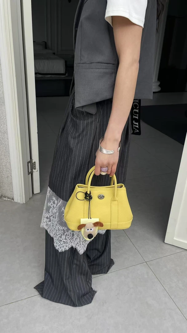85081柠檬黄2025新款时尚休闲手提包百搭潮流小包包单肩斜挎女包