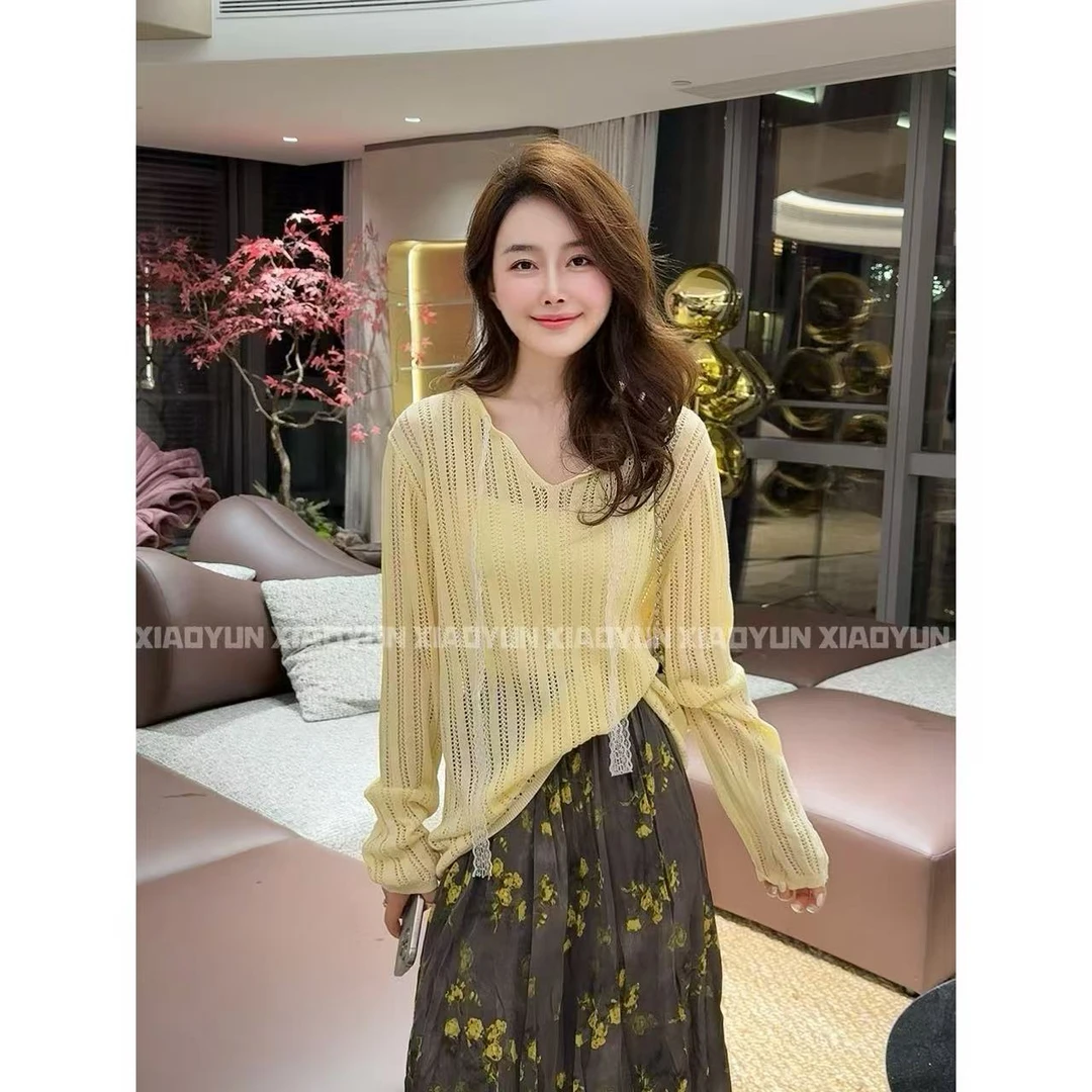 蕾丝系带上衣 小允姐姐2025新款时尚气质高级蕾丝系带上衣