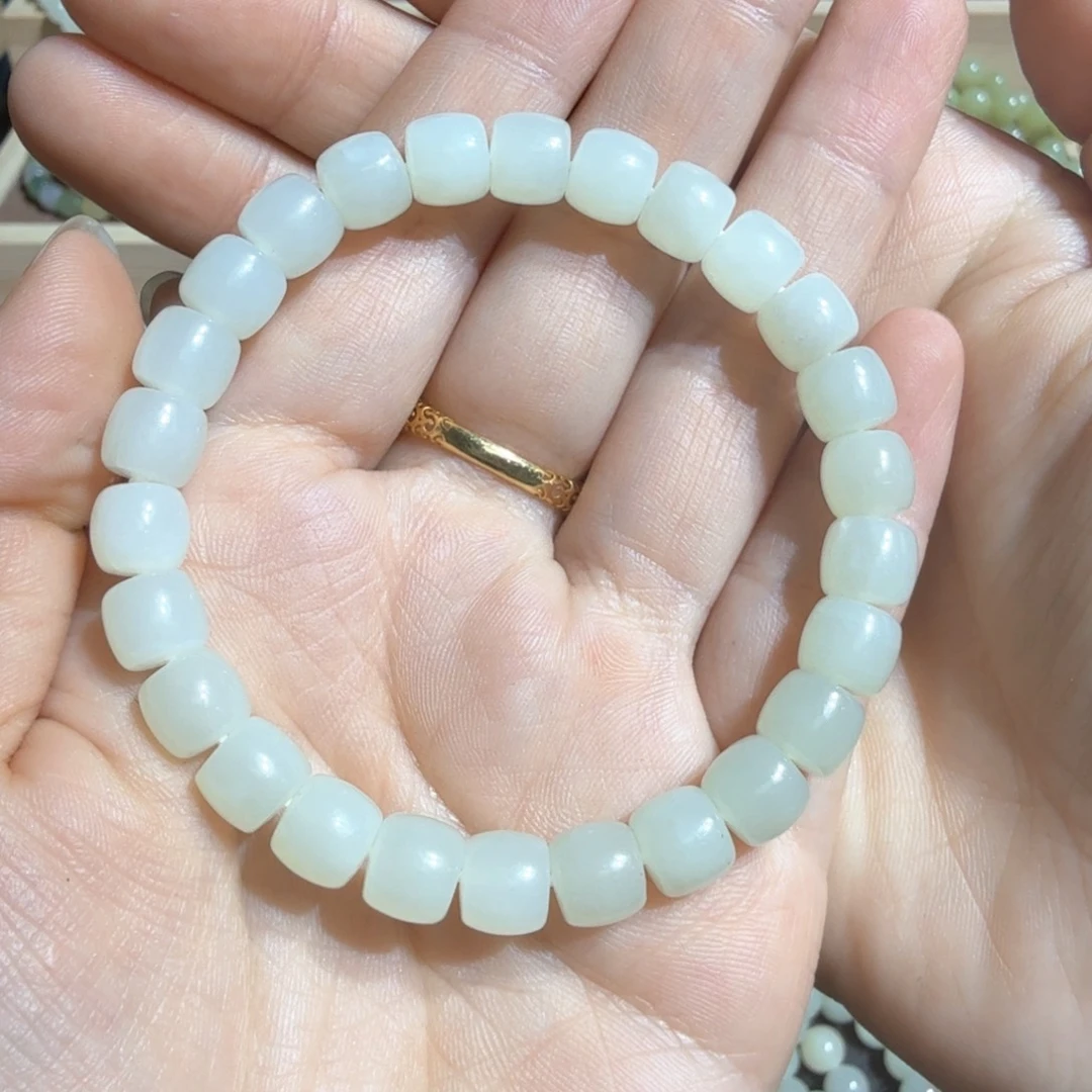 和田玉手串尺寸7*8未镶嵌