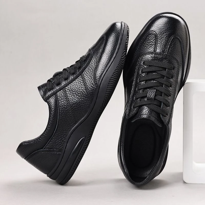 【2176】2025秋冬新款头层牛皮男士休闲鞋百搭舒适软底平底鞋板鞋男