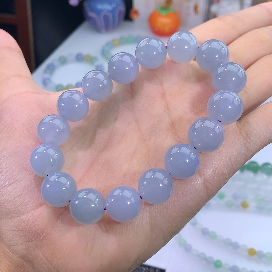 翡翠未镶嵌手链13号 紫罗兰手串