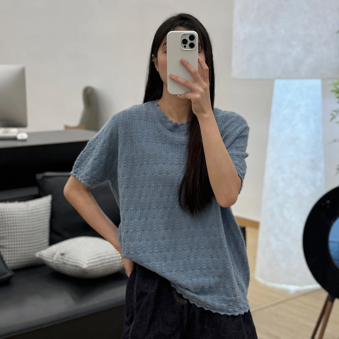 JUANJUAN自制蓝色树洞短袖