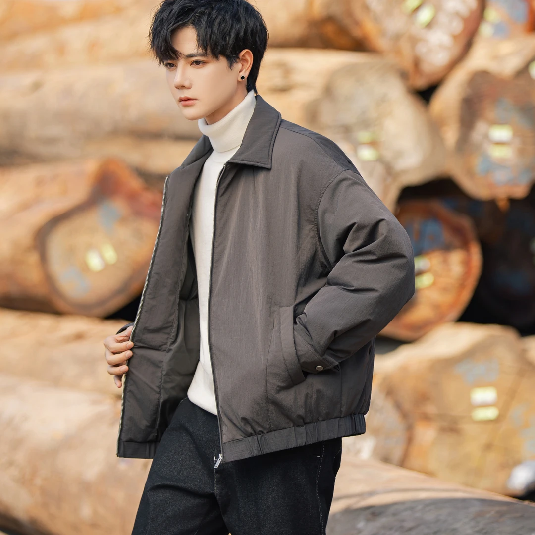 轻便羽绒服男士保暖冬季新款休闲百搭青少年潮牌90白鸭绒短款外套