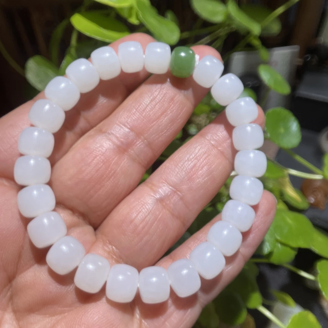 新疆和田玉白玉直切手链