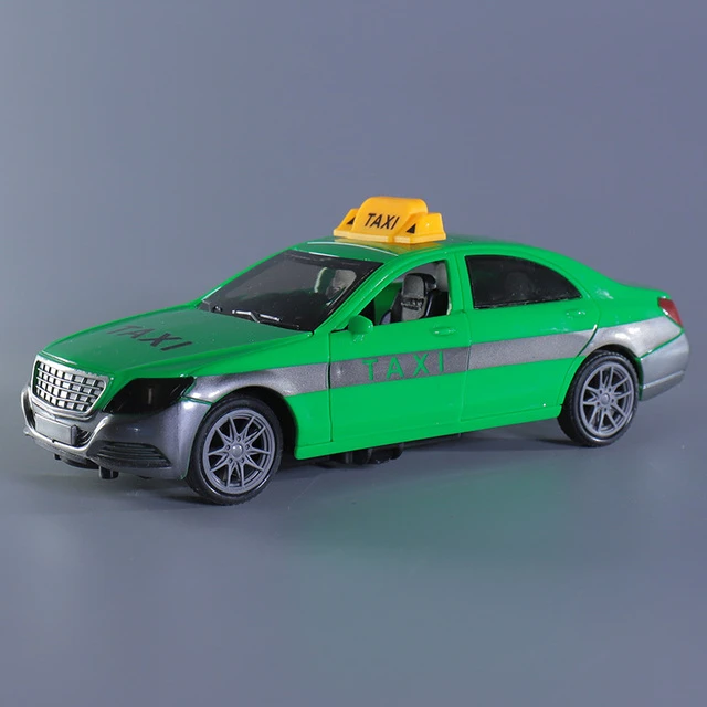 出租车玩具儿童惯性声光汽车模型双开门TAXI的士男孩宝宝烤漆车模