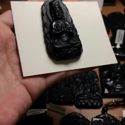 天然缅甸a货钢琴黑挂件