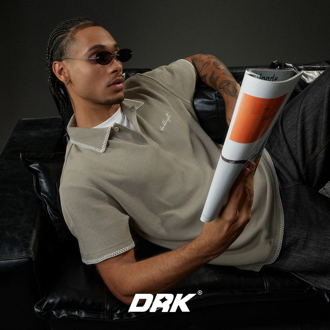 DRK贝壳绣花POLO短袖休闲夏季透气男士翻领