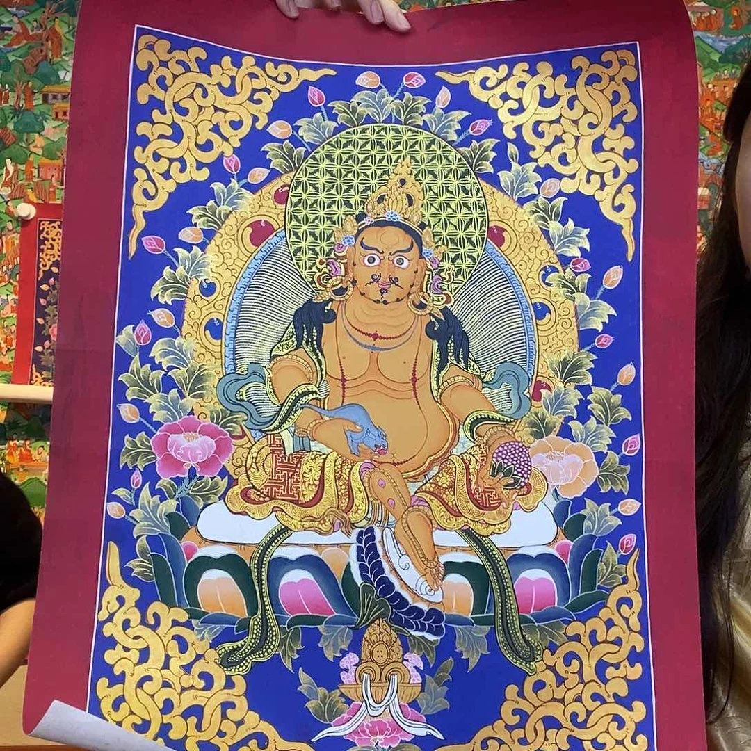 卷轴画纯手绘45✖️35厘米左右黄财唐卡