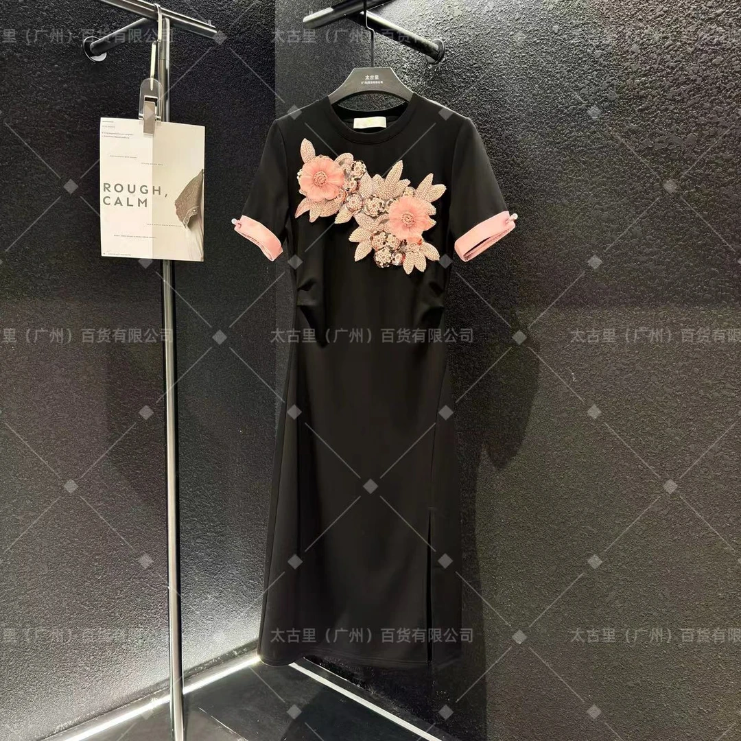 【linda专属】【84】设计师款高定重工立体刺绣气质连衣裙JC-A1342