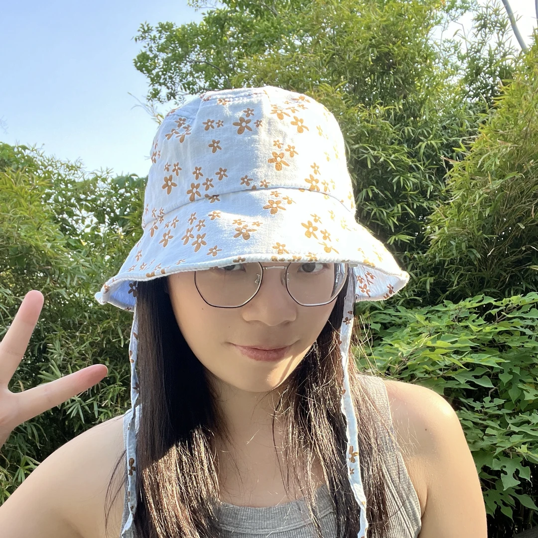 小清新碎花渔夫帽女春夏季新款甜美百搭显脸小水桶帽遮阳防晒帽子