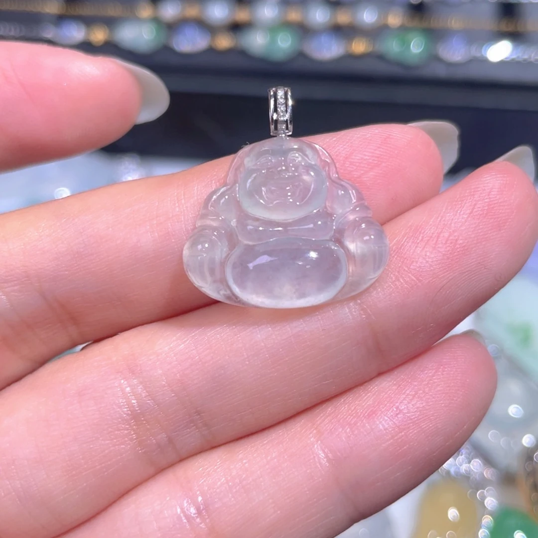 颈饰18K金镶嵌翡翠翡翠