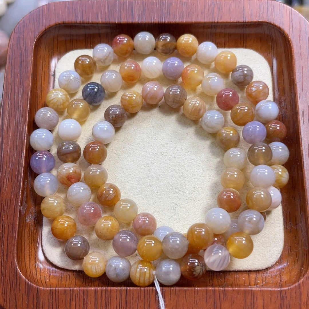 硅化玉未镶嵌颈饰精品三圈