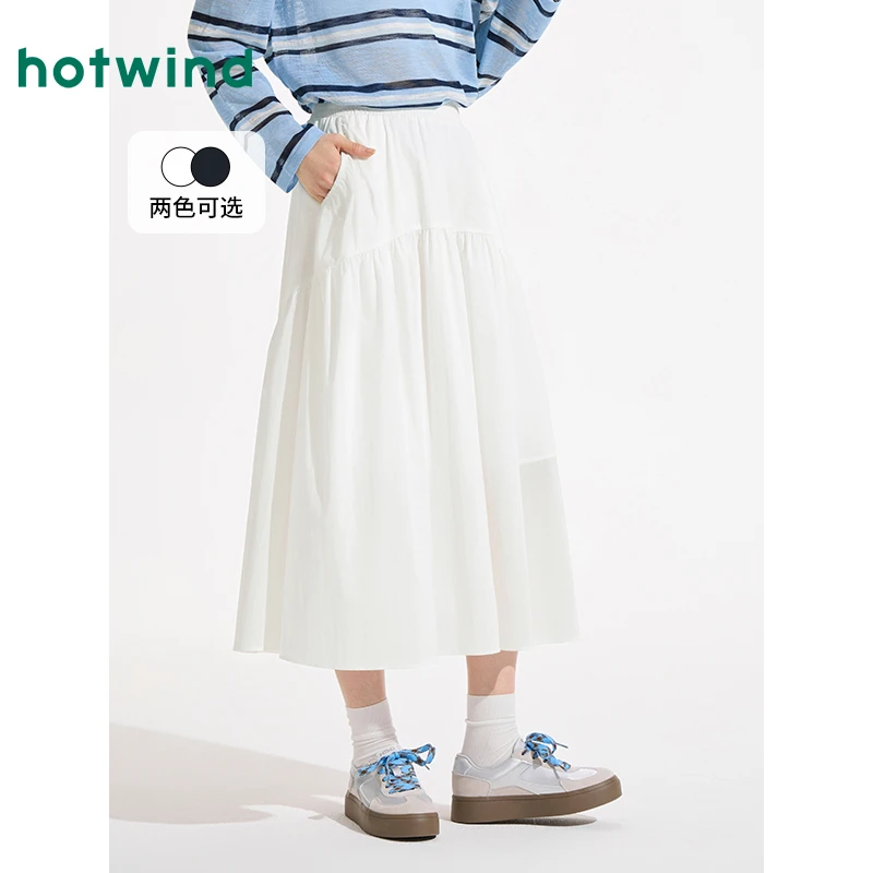 热风白色半身裙2025年夏季新款女士短裙大摆蛋糕裙显瘦a字半身裙