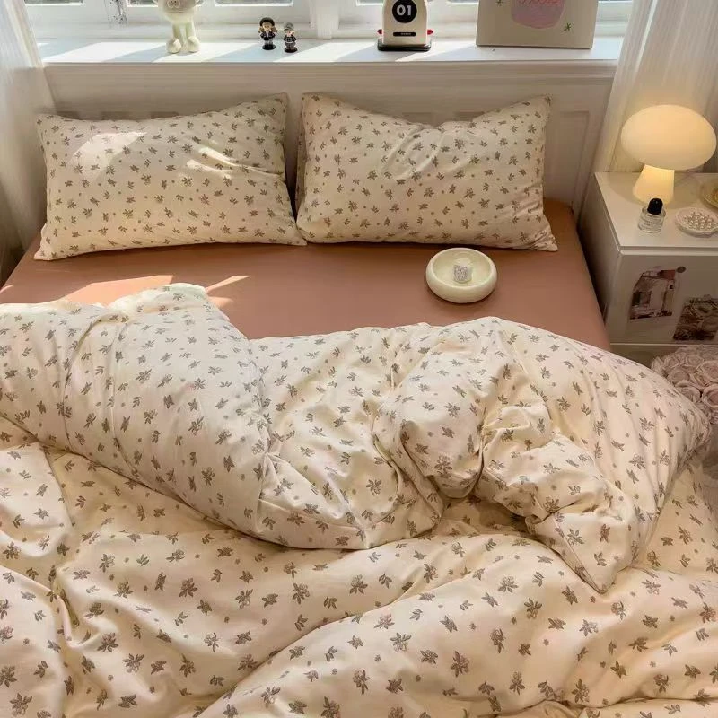 宝藏好物小碎花水洗棉工艺家用双人床上四件套宿舍单人三件套床品