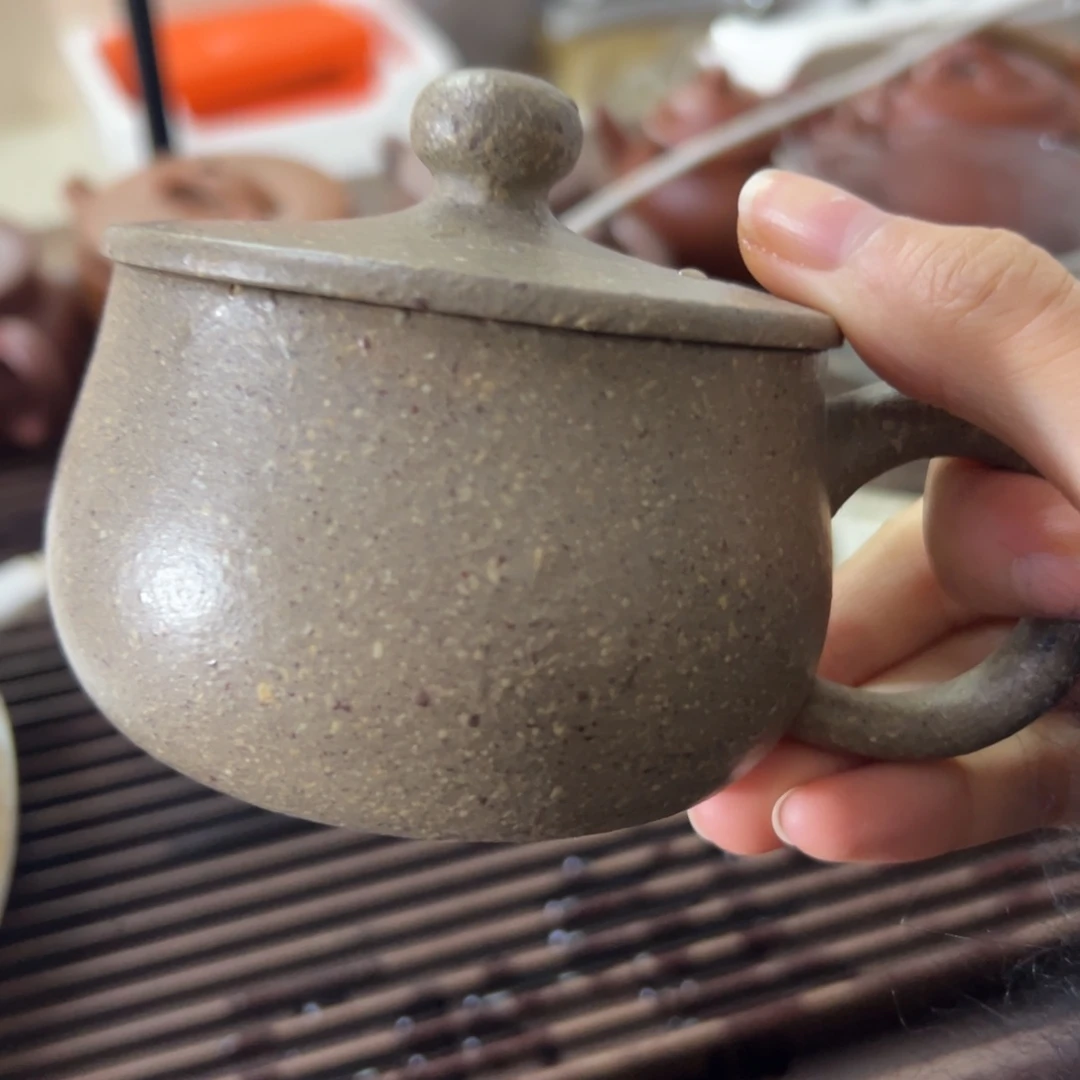 羽***佳紫砂茶壶八目五彩段泥盖杯200