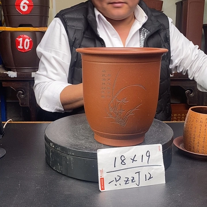 紫砂花盆货号一只ZZJ12