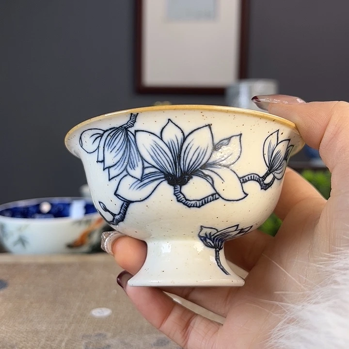 摆件景德柴烧茶杯多人