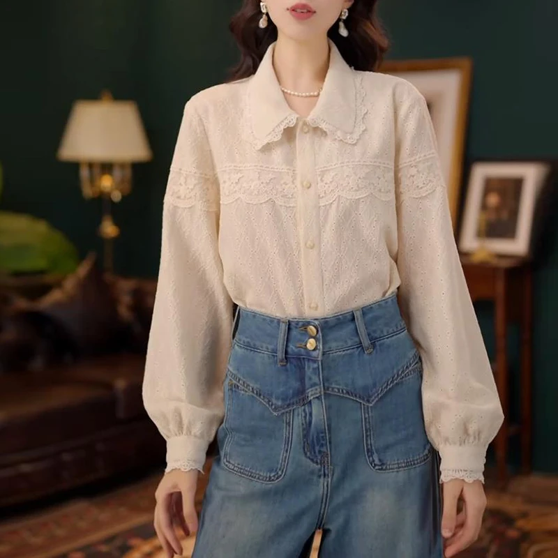 【玉桂绒雪】法式气质百搭长袖衬衫女士2025秋季新款设计感小众衬衣