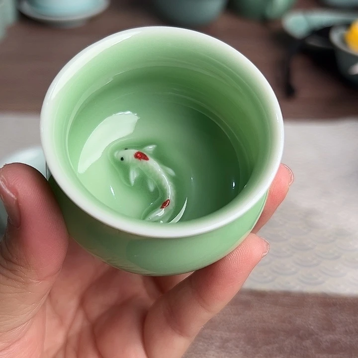 龙泉云间青瓷小米茶器